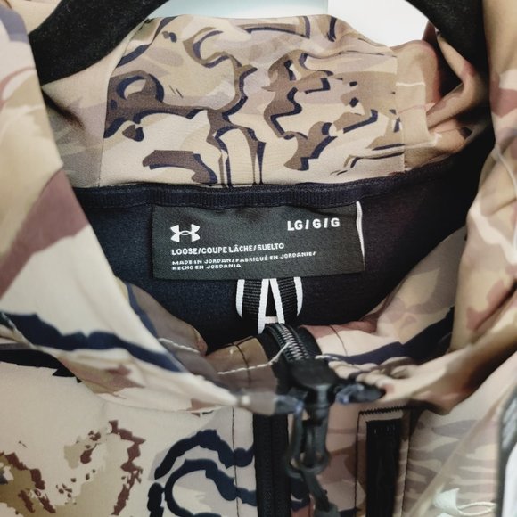 Under Armour Men's Sz Large Specialist Grid ½ Half Zip Hoodie Black/Camo NWT $90 - Picture 4 of 14